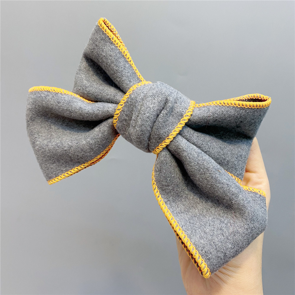 Flocking Woolen Fabric Big Bow Hairpin display picture 4