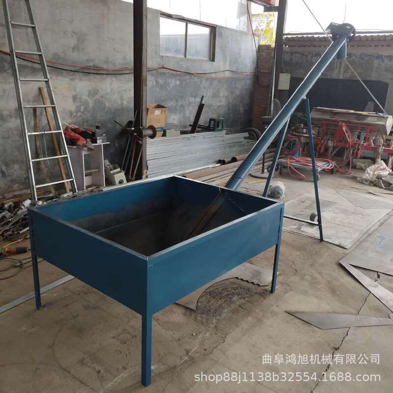 Inclined Soy Protein Powder Screw Conveyor, Carbon Black Powder Large Hopper Lifting Equipment, Can Be Moved at Will
