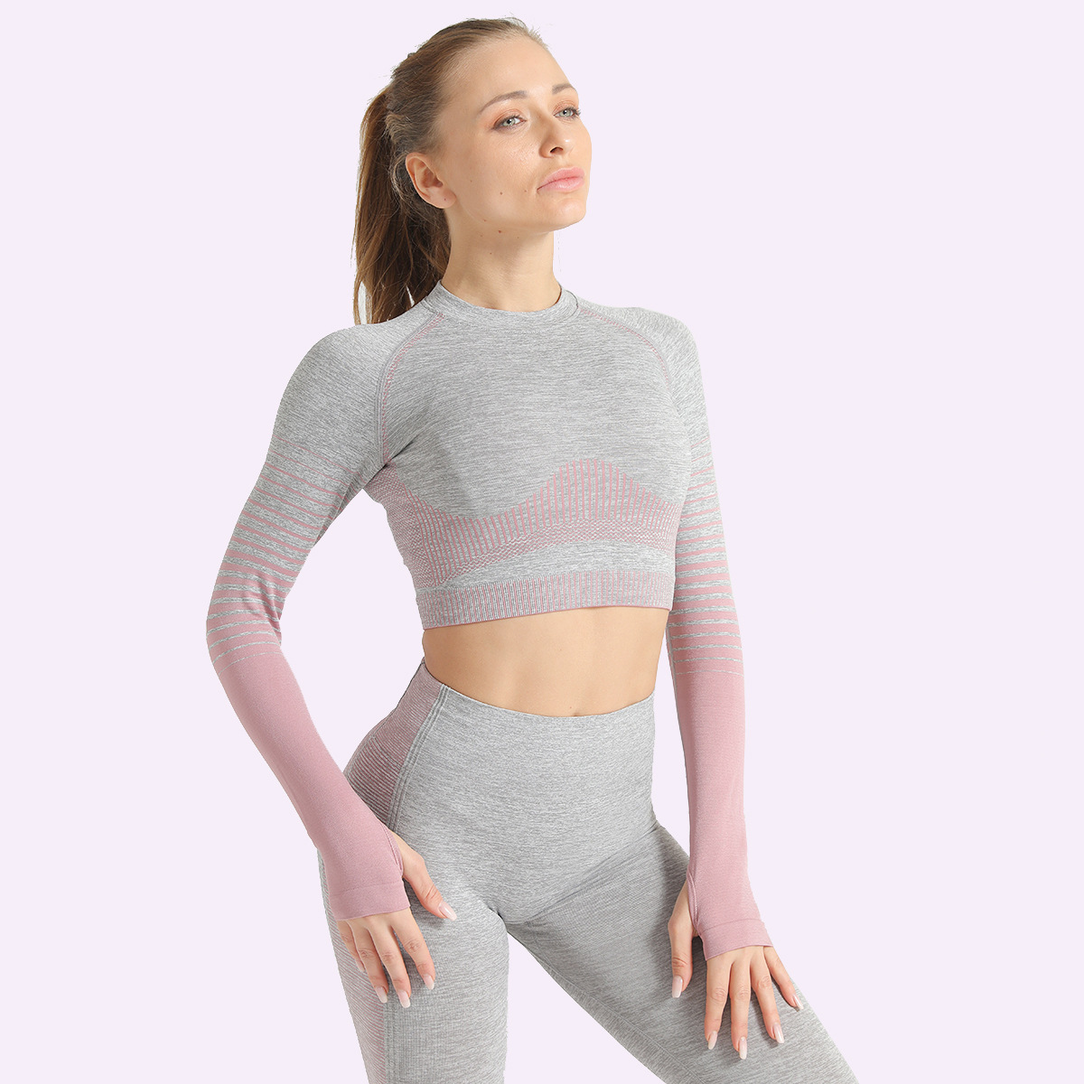 new spring and summer sports tight seamless knitted yoga top NSLX20218