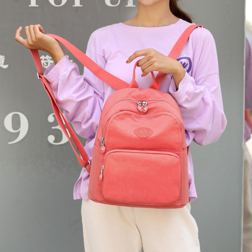 双肩包女初中大学生书包休闲旅行包轻便背包女定 制logo双肩背包