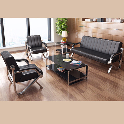 The reception business affairs steel structure Office Fabric art Double three tea table combination to work in an office sofa Simplicity modern