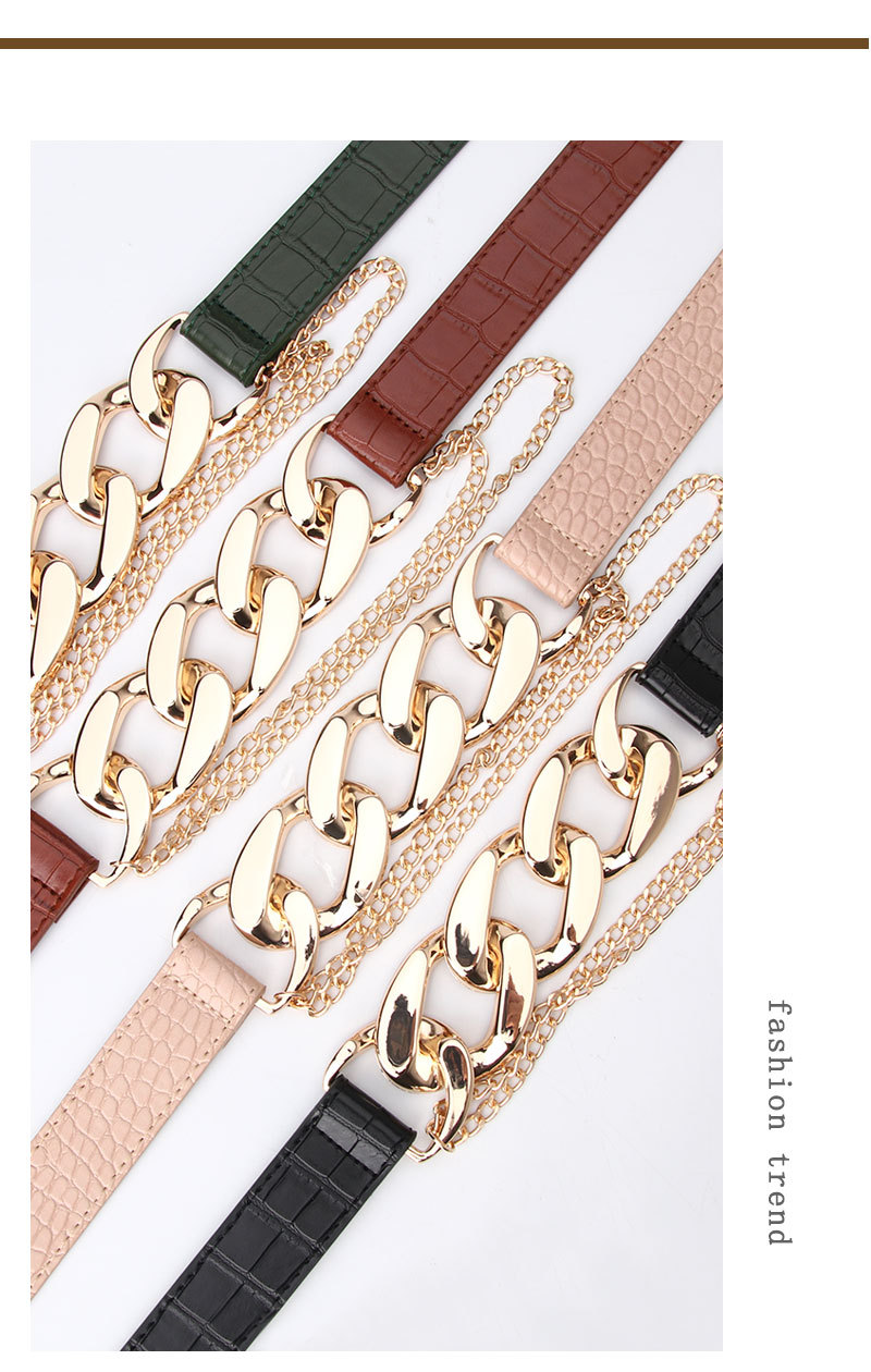 Fashion Street Shooting Metal Chain Link Stitching  Belt display picture 12