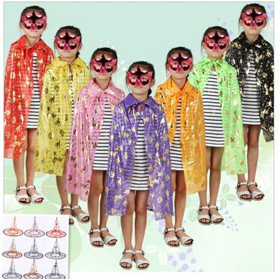 Halloween children Gilding Cape kindergarten perform decorate Pumpkin cloak Stage performances 3-8 Years old shawl