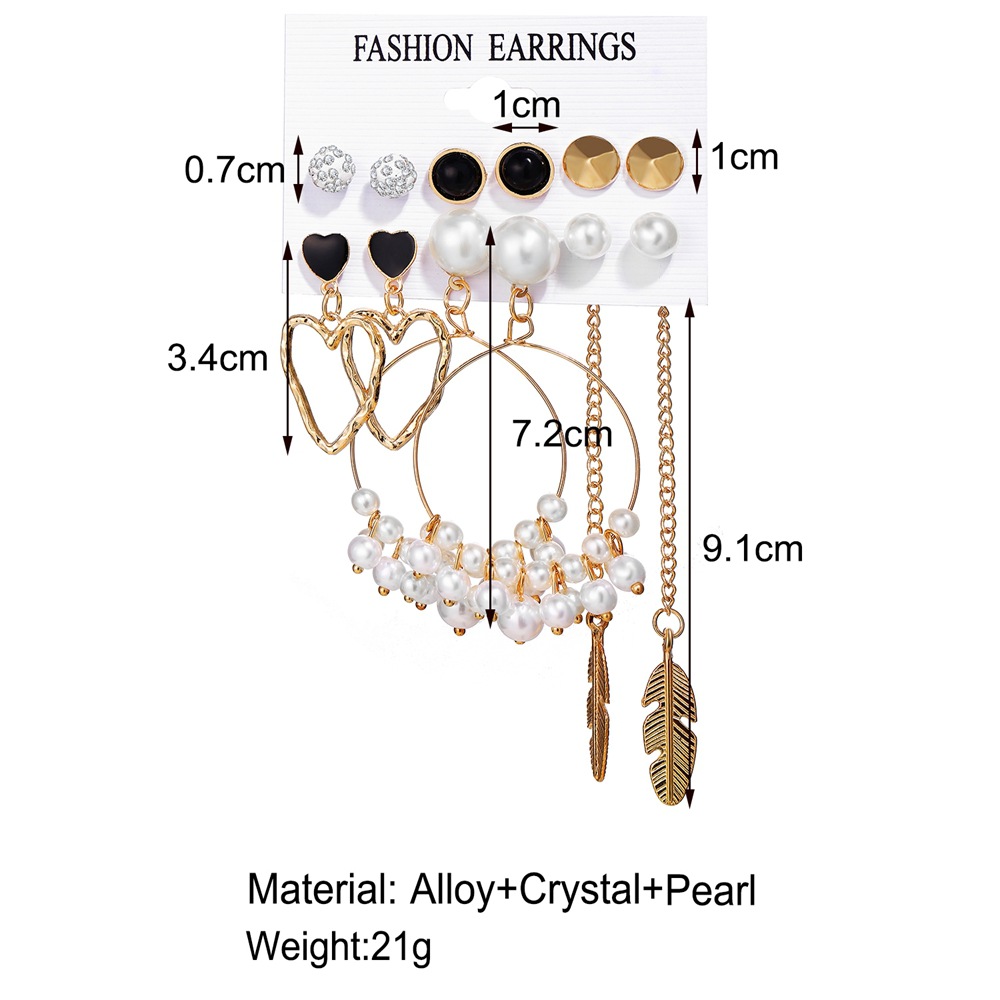 Style Simple Forme De Cœur Perle D'imitation Métal Placage Strass Des Boucles D'oreilles 1 Jeu display picture 5