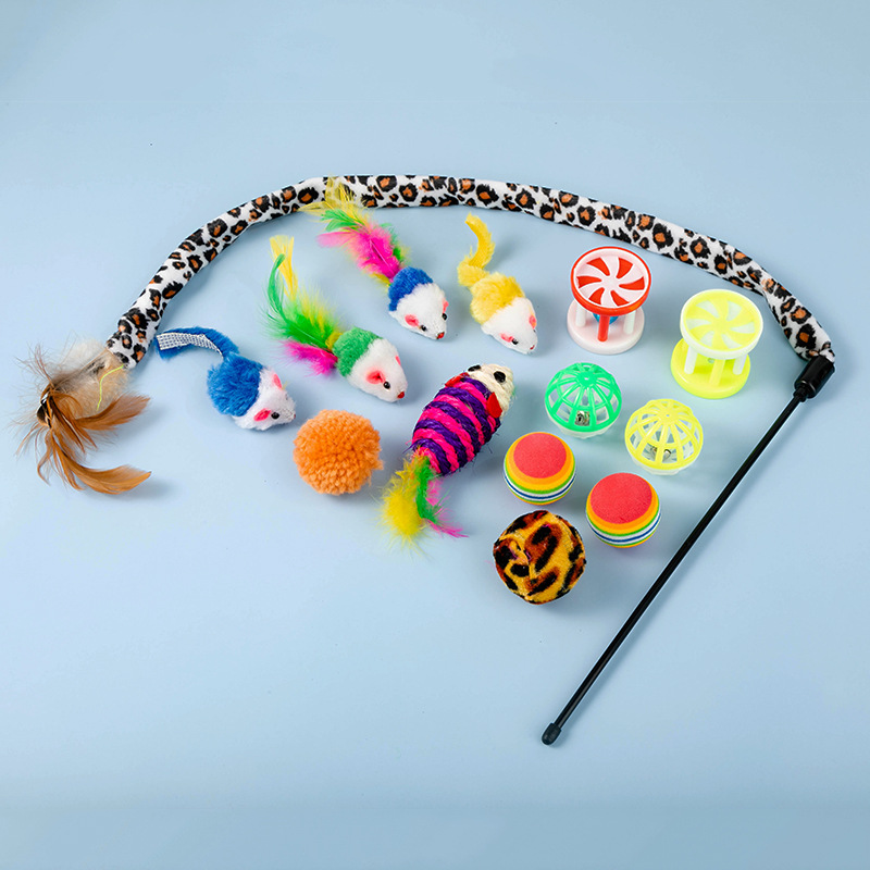 Mascota gato juguete 21 traje gato canal divertido gato palo felpa ratón juguete combinación transfronteriza Amazon