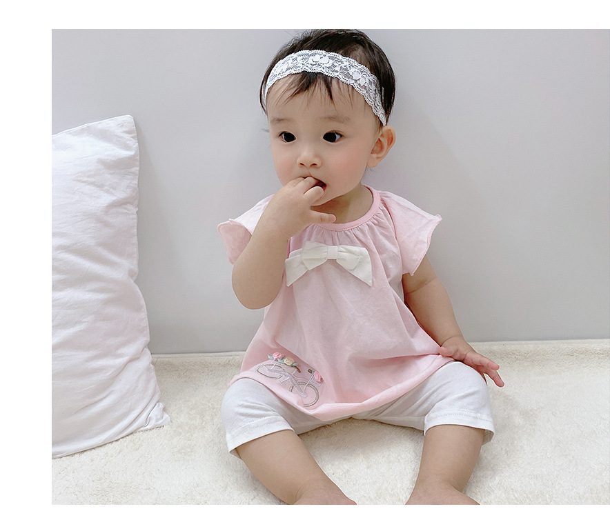 Qile Rabbit Sommer Baby Kleidung Mädchen Kurz Ärmel Ige Koreanische Version Lose Top Damen Stil Besticktes Baby T-shirt display picture 9