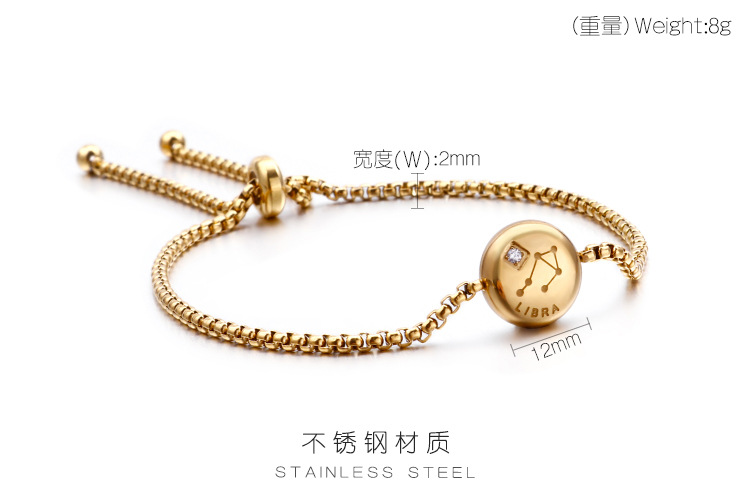 Constellation Titanium Steel 18K Gold Plated Bracelets In Bulk display picture 1