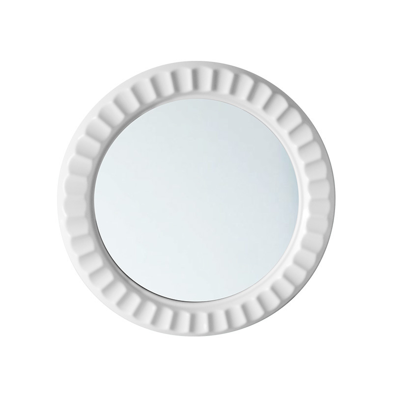 圆形方形正方形椭圆花边镜挂壁式梳妆镜简约带边框化妆镜塑料镜子