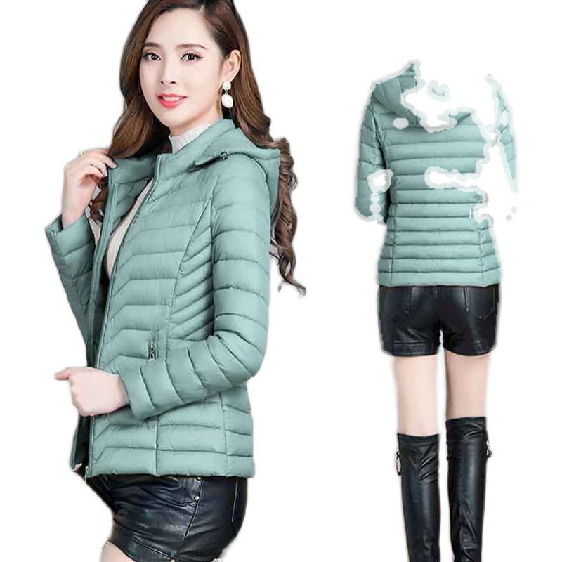 Chaqueta corta de algodón con capucha para mujer — ligera, cálida, ideal otoño/invierno, estilo mamá, suministro mayorista image 5