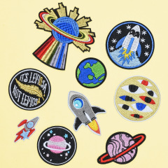 Factory Direct Sale Cartoon Astronaut Fabric Patch for Clothing and Bags, Embroidered Fabric Patch