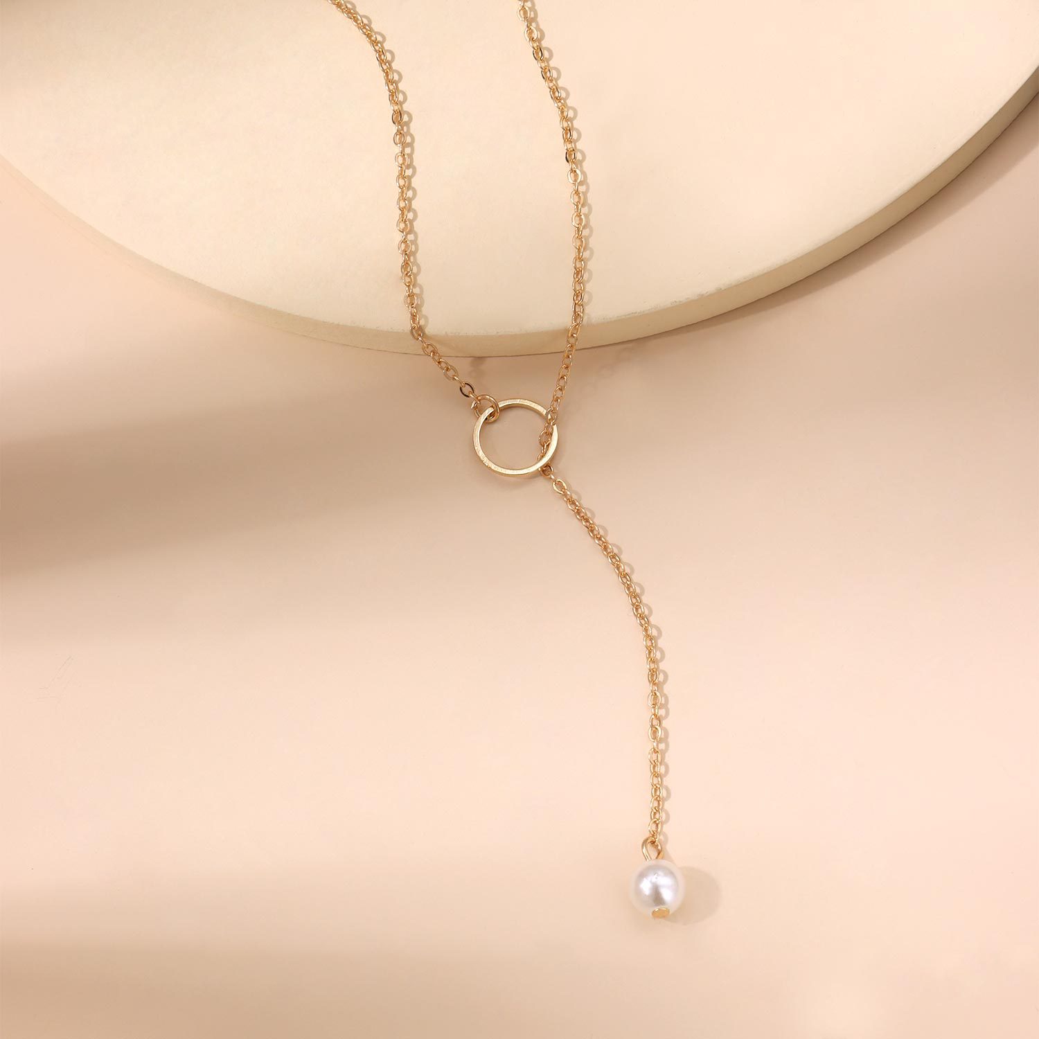 cable chain Chain Type 1 Piece Quantity Daily Occasion Alloy Material Commute Solid Color Gold Plated Alloy Wholesale Pendant Necklace