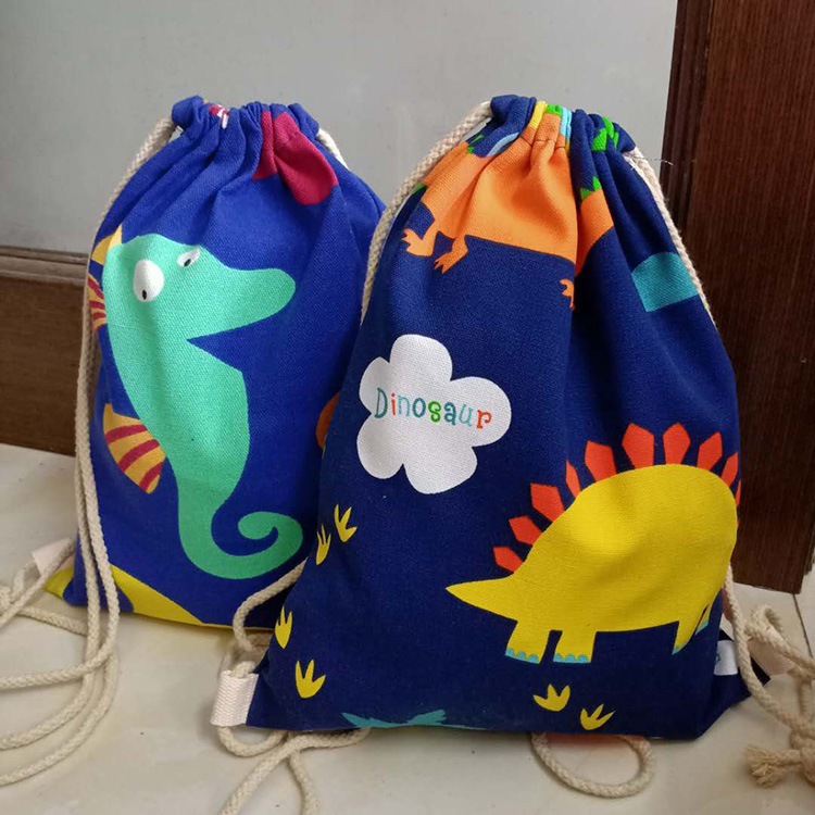 现货帆布袋学生补习包束口抽绳双肩包yang礼品广告袋棉布空白袋