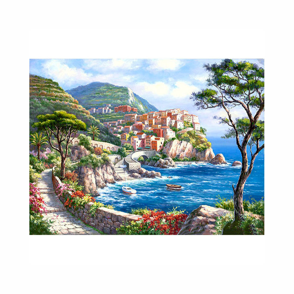 Noche ciudad DIY pintura al óleo digital fábrica al por mayor sin marco combinación apretado marco interior estilo más de 1 unidades entrega