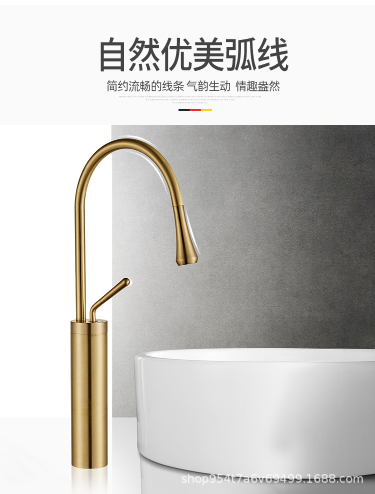 Wholesale copper single-hole washbasins, hot and cold faucets, countertop and under-counter basins, European-style baked paint chrome-plated rotating faucets from the manufacturer undefined