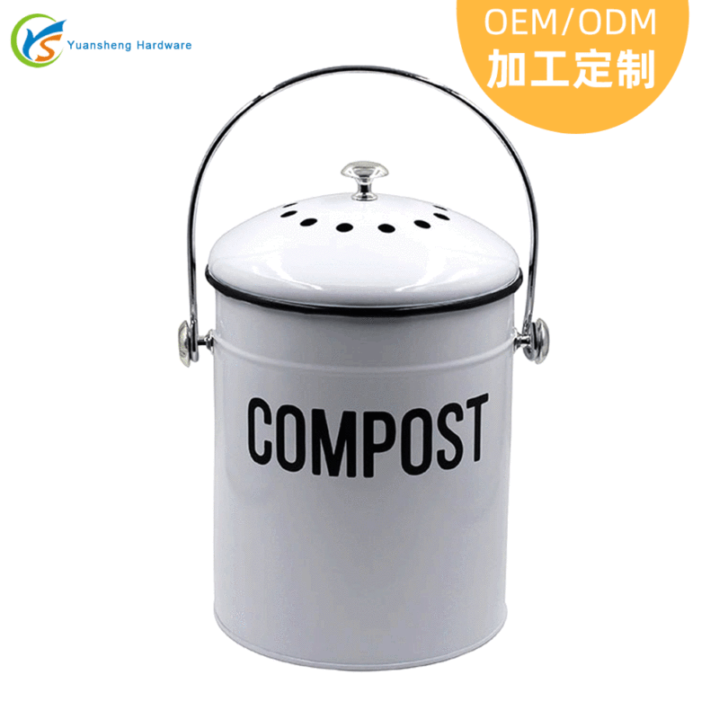 Kitchen compost bucket 1.3 gallon rust-proof white iron kitchen waste compost bucket kitchen compost bucket Kitchen compost bucket 1.3 gallon rust-proof white iron kitchen waste compost bucket kitchen compost bucket