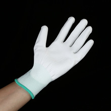 东莞十三针尼龙涂掌手套厂家  尼龙手套 白色PU手套