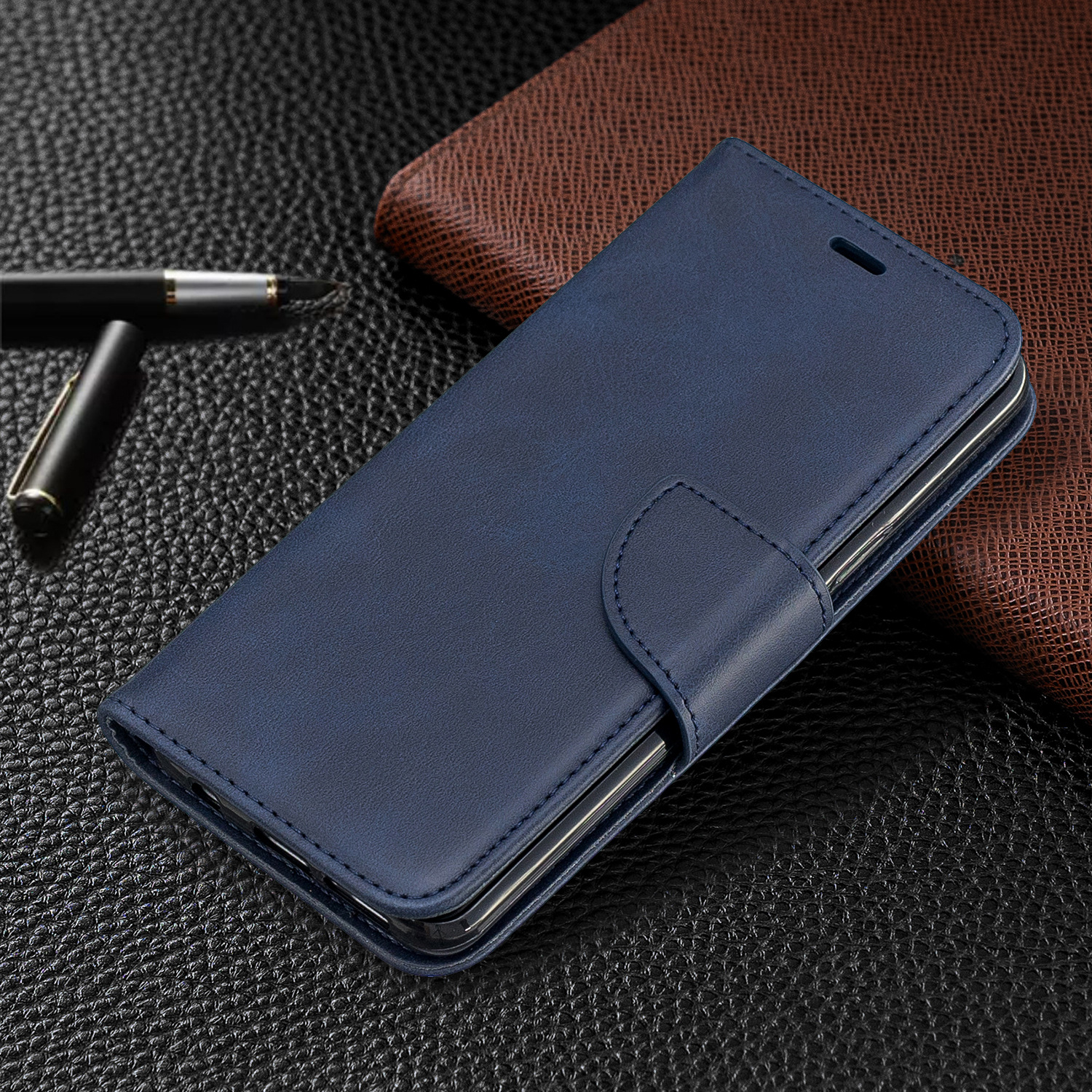 Suitable for Samsung Lamb Pattern S10 S9 J330 Mobile Phone Case Mobile Phone Leather Case Lamb Pattern Black Japanese and Korean