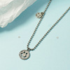 South Korean fashionable goods, round beads, retro necklace hip-hop style, silver lock