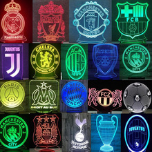 英超欧冠3D队标小夜灯球迷礼物定制LED触摸遥控灯Premier League
