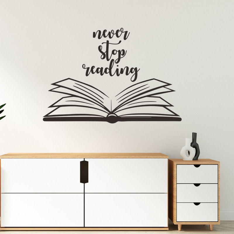 Slogan Anglais Ne Cesse De Lire Stickers Muraux display picture 4