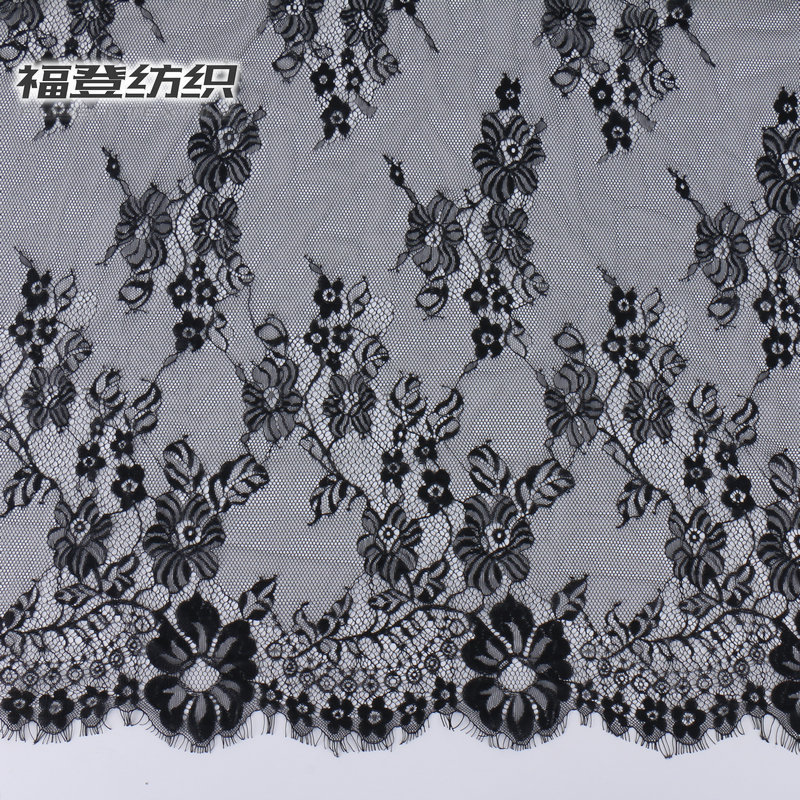 欧式睫毛网纱HT5005 蕾丝面料婚纱头纱服装婚庆背景 装饰布料花边