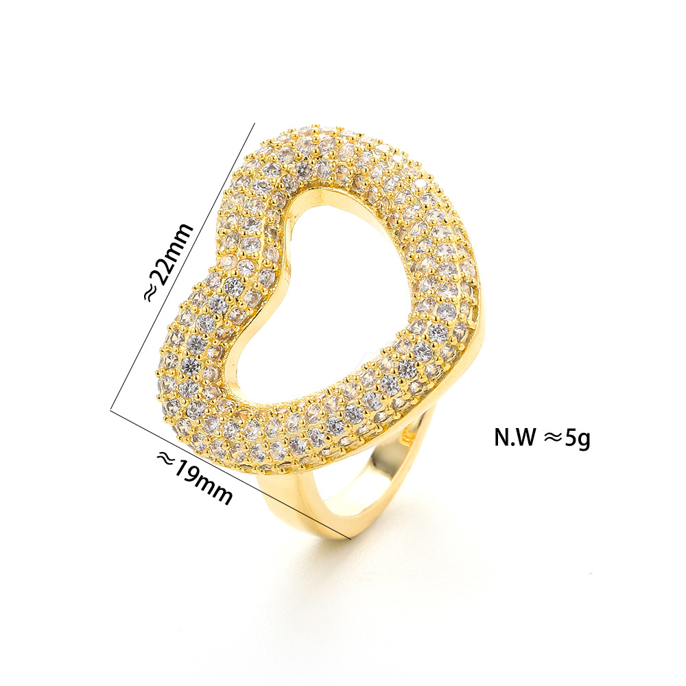 6g Weight Birthday Occasion Copper Material Heart Pattern Women'S Gender Diamond Design Fashion Style White, Gold Color Fashion Heart Diamond Copper 6
