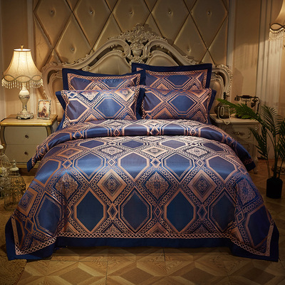 全棉提花四件套浮雕镂空纯棉双人床单被高档礼品床上用品厂家批发|ms