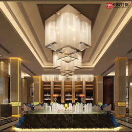 售楼中心沙盘灯会所KTV别墅过厅大厅水晶灯具大厅灯中山灯具订制