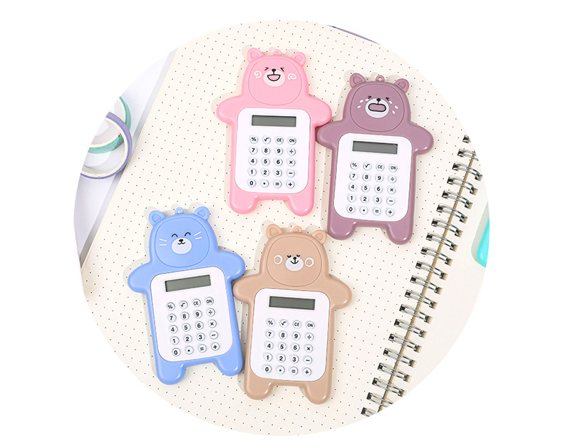 Cartoon Cute Bear Shaped Fashion Mini-portable Small Calculator display picture 3