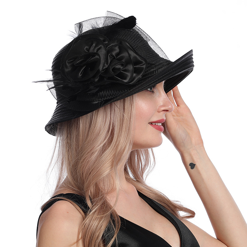 Été Mode Maille Fleur Grand Bord Parasol Dames Chapeau De Plage display picture 4