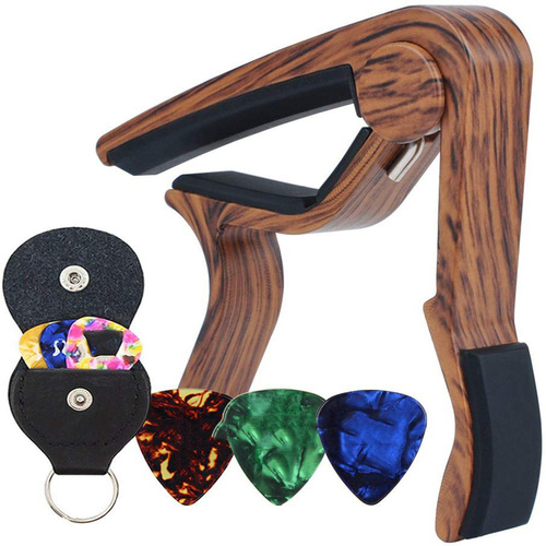 Folk guitar capo ukulele electric guitar clip Guitar capo free pick + pick clip