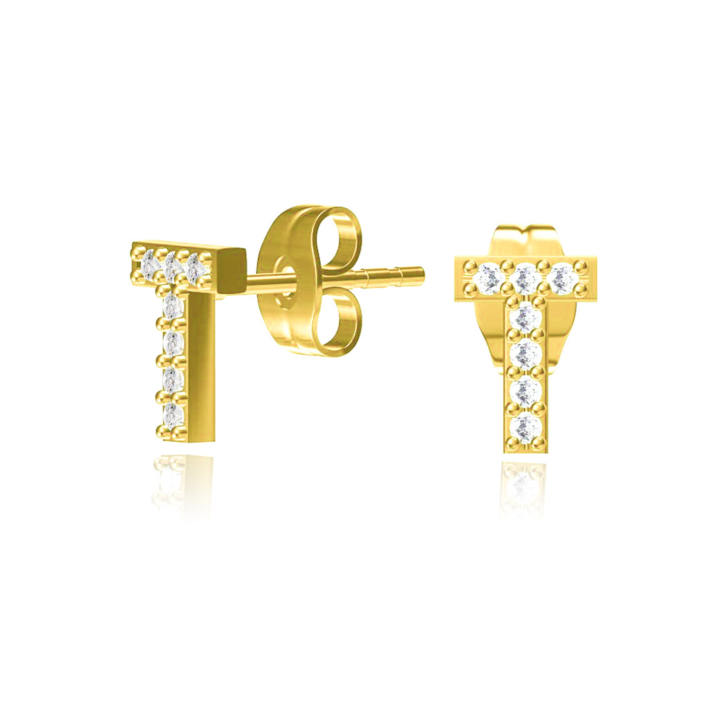 Hot-selling New Letter 26 English Copper Letters Zircon Earring For Women display picture 8