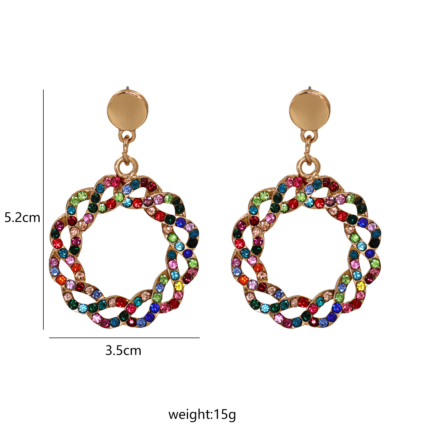 Personnalité Créative Alliage Diamant Strass Boucles D&#39;oreilles Guirlande Multicouche display picture 1