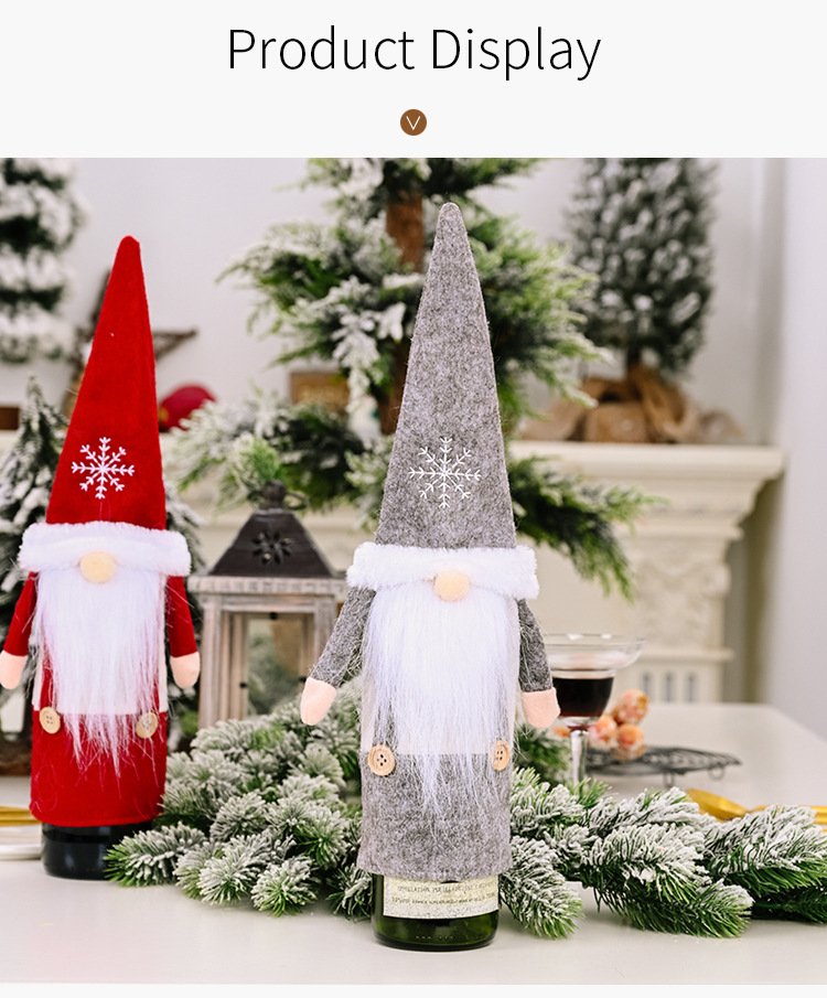 Weihnachtsschmuck Schneehut Wald Alter Mann Wein Set Gesichtslose Puppe display picture 10