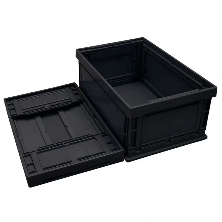 厂家供应对折式周转箱 607*495*404防静电折叠箱 物料运输中转框