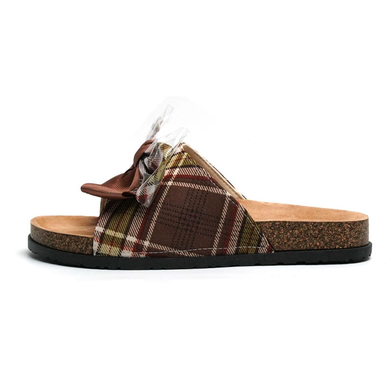 Summer slippers, non-slip beach footwear, slide with bow, custom-made
