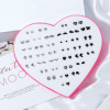 Earrings heart-shaped with letters, plastic cartoon set, 36 pair, European style