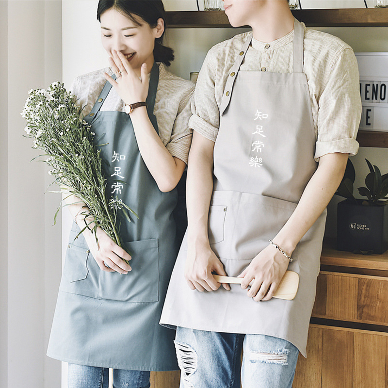 INS Nordic delantal de algodón casa simple Corea cocina moda personalidad hombres y mujeres adultos monos creativos