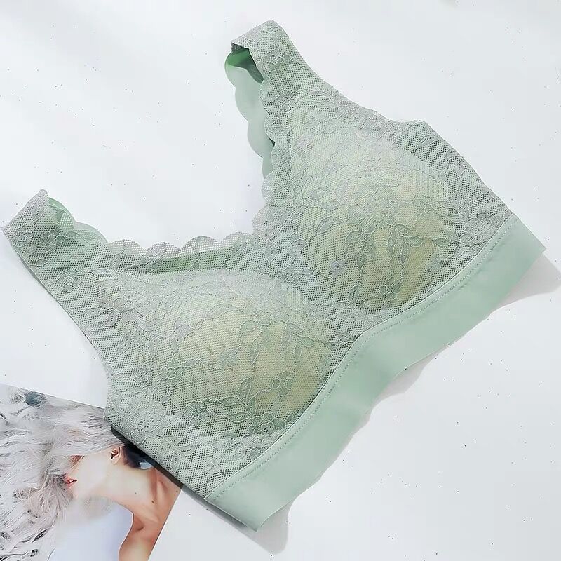 Tailandia látex 2,0 espalda encaje inalámbrico push-up sujetador chaleco sin costuras ropa interior deportiva con almohadilla en el pecho para las mujeres