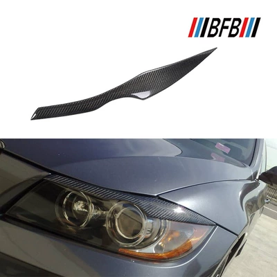 Suitable for BMW 06-12 E90 carbon fiber lamp eyebrow E93 headlight modification accessories headlight lamp eyebrow decorative stickers (Lamp eyebrow)