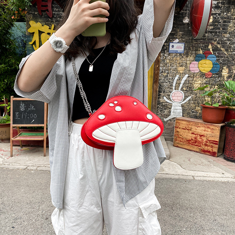 fashion funny cute cartoon mushroom shape messenger bagpicture40
