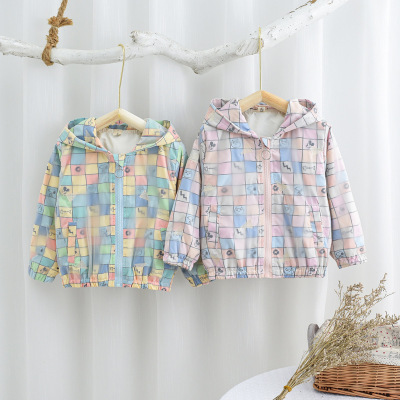 秋季卡通儿童外套2020韩版新款童装可爱刺绣印花连帽夹克