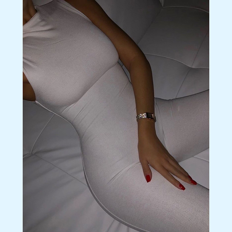 175g Weight Sleeveless Sleeve Length Full Length Pants Length Polyester Fabric Type High Waist Waist Line Casual Pants, Jumpsuits Pants Type High Elasticity Elasticity Holiday, Daily, Date Occasion Skinny Fit Type Solid Color Pattern Summer Season Women's Gender Streetwear Style Wholesale Women's Streetwear Solid Color Sleeveless Bodysuits 28