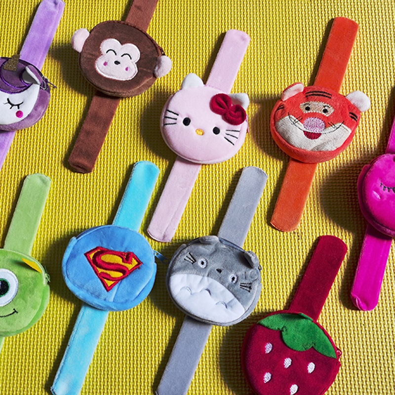 貨源穩定長期有貨可愛卡通啪啪圈手腕包錢包啪啪圈毛絨小玩具動物
