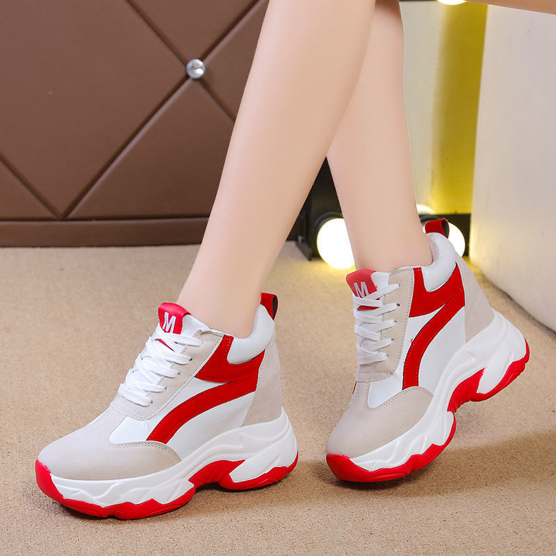 2020新款运动女秋冬火老爹摇摇鞋韩版内增高系带潮鞋百学生休闲|ru