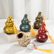 窑变陶瓷葫芦瓶 中药丸香粉密封罐家用干货储物罐 陶瓷药粉密封罐