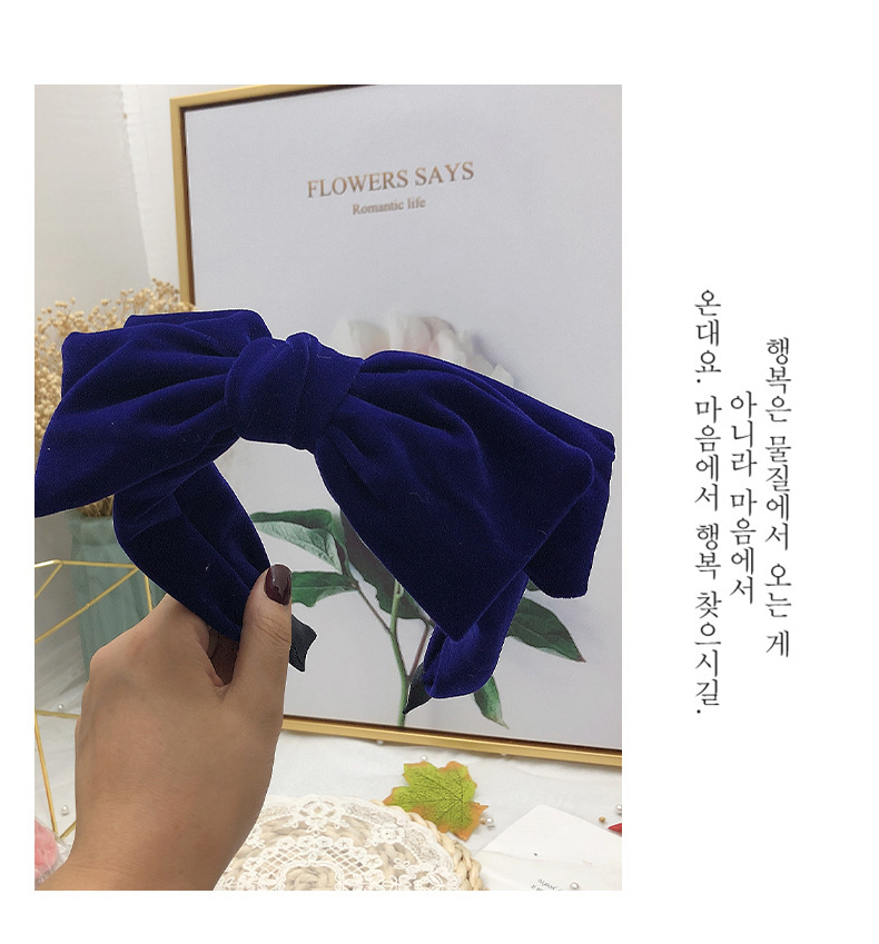 Korean New Flannel Autumn Double-layer Big Bow Broad-sided Non-slip Simple Headband For Women Wholesale display picture 6