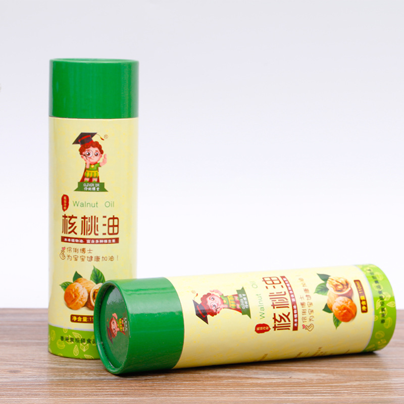 批发定制野生核桃油包装纸筒 天地盖食品包装罐 礼品圆形纸管
