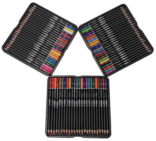 Cross-border hot-selling colored pencil set oil-based colored lead stationery art supplies 72 color lead iron box set