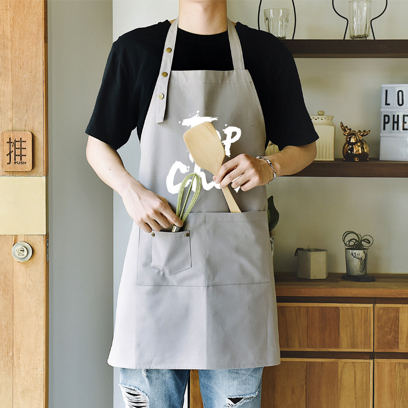 Estilo coreano de moda delantal imprimible impresión del logotipo del hogar cocina olla caliente restaurante camarero masculino femenino micro impermeable cintura